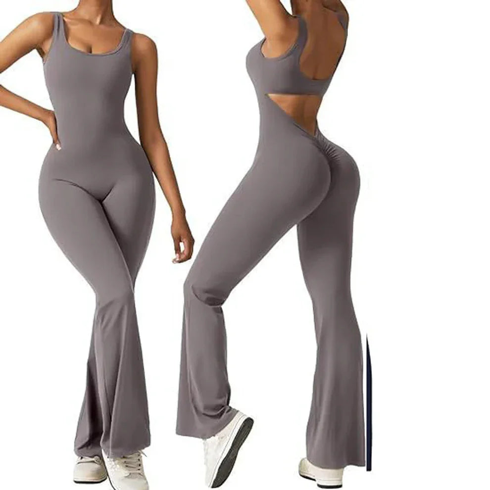 Yoga Jumpsuit with Open Back