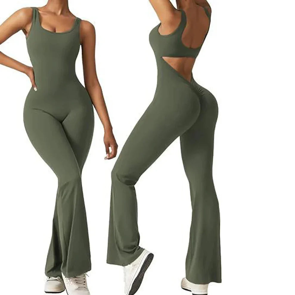 Yoga Jumpsuit with Open Back