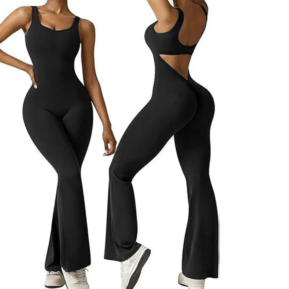 Yoga Jumpsuit with Open Back